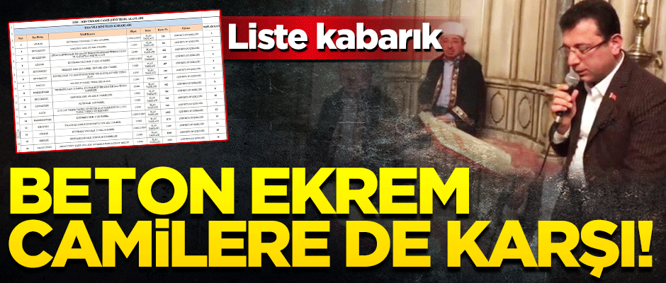 Ekrem İmamoğlu 88 caminin yapımına karşı çıkmış!