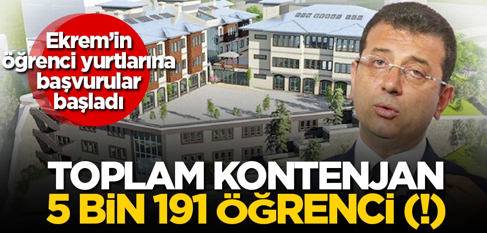Ekrem'in öğrenci yurtlarına başvurular başladı: Kontenjan 5 bin 191