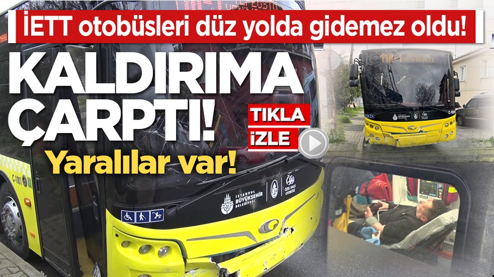 Ekrem'in otobüsleri düz yolda gidemez oldu! Kaldırıma çarptı! Yaralılar var!