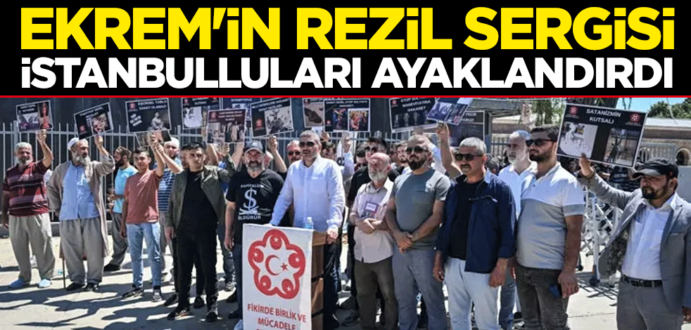 Ekrem'in rezil sergisine karşı 130 STK bir arada! Yüzlerce kişi Feshane'ye yürüdü