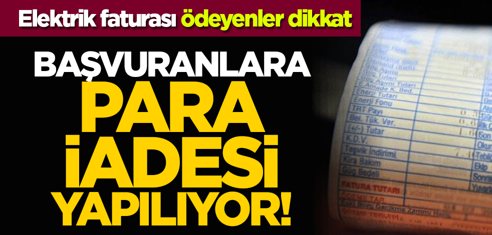 Elektrik faturası ödeyenler dikkat: Başvuranlara para iadesi yapılıyor!