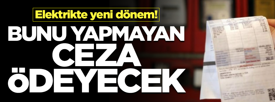 Elektrikte yeni dönem başlıyor! Bunu yapmayan cezayı ödeyecek