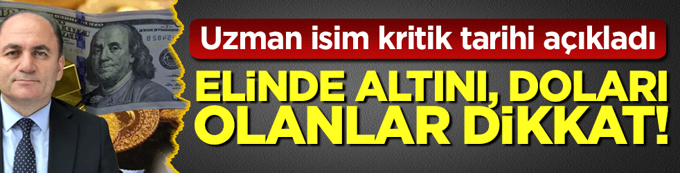 Elinde altını, doları olanlar dikkat! Uzman isim kritik tarihi açıkladı