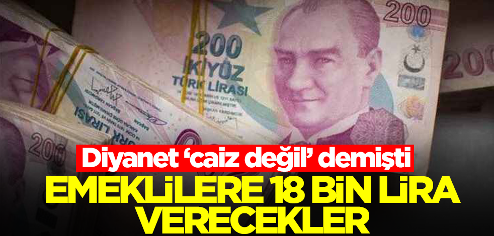 Emeklilere 18 bin lira verecekler! Diyanet 'caiz değil' fetvası verdi