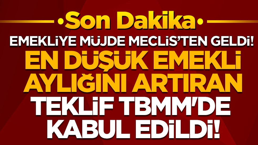 Emekliye müjde Meclis’ten geldi: En düşük aylık 20 bin liraya yükseltildi!