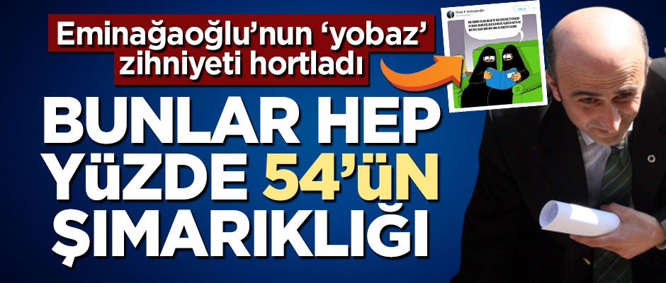 Eminağaoğlu'nun 'yobaz' zihniyeti hortladı! Bunlar hep yüzde 54'ün şımarıklığı