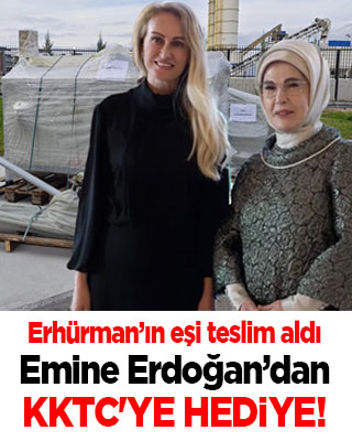 Emine Erdoğan’dan KKTC'ye hediye! KKTC Cumhurbaşkanı’nın eşi teslim aldı