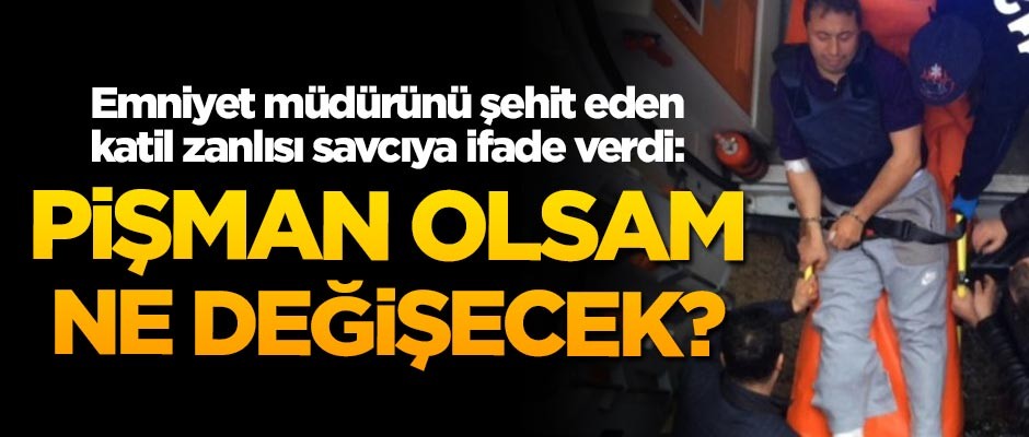 Emniyet müdürünü şehit eden katil zanlısı savcıya ifade verdi: Pişman olsam ne değişecek?