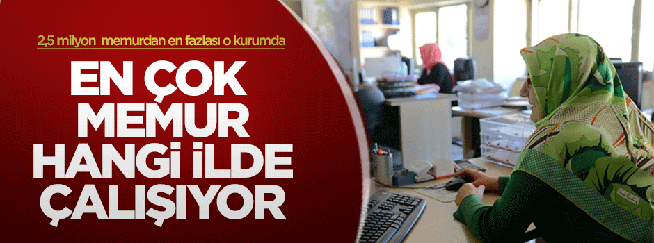 En çok memur hangi ilde?