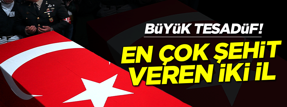 En çok şehit veren iki il