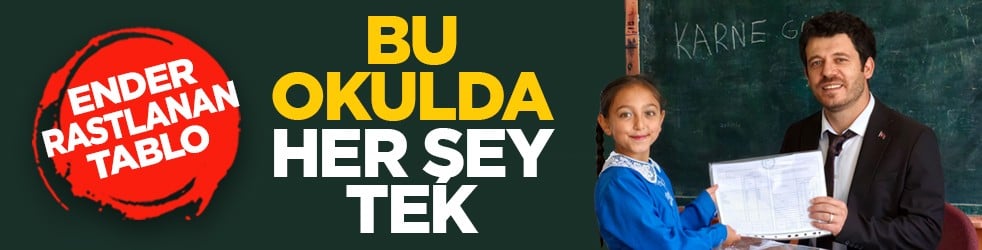 Ender rastlanan tablo: Bu okulda her şey tek