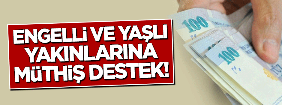 Engelli ve yaşlı yakınlarına devletten müthiş destek!