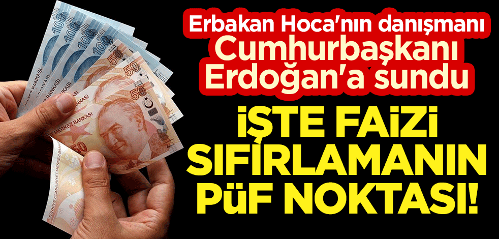 Erbakan Hoca'nın danışmanı, Cumhurbaşkanı Erdoğan'a sundu: İşte faizi sıfırlamanın püf noktası!