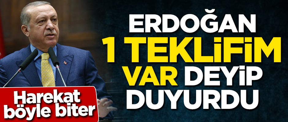 Erdoğan '1 teklifim var' deyip duyurdu!