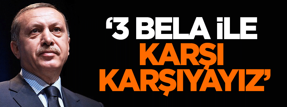 Erdoğan: 3 bela ile karşı karşıyayız