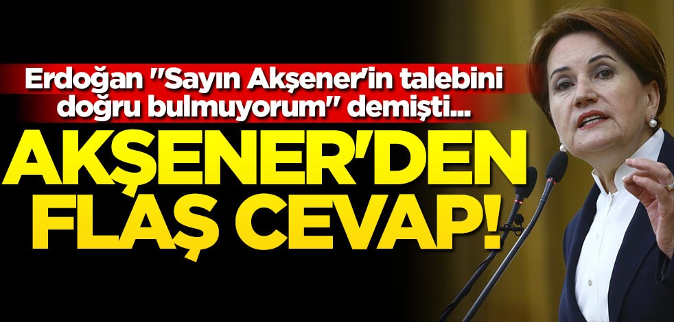 Erdoğan "Akşener'in talebini doğru bulmuyorum" demişti... Akşener'den flaş cevap!