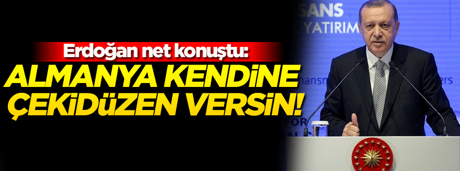 Erdoğan: Almanya kendine çekidüzen versin!