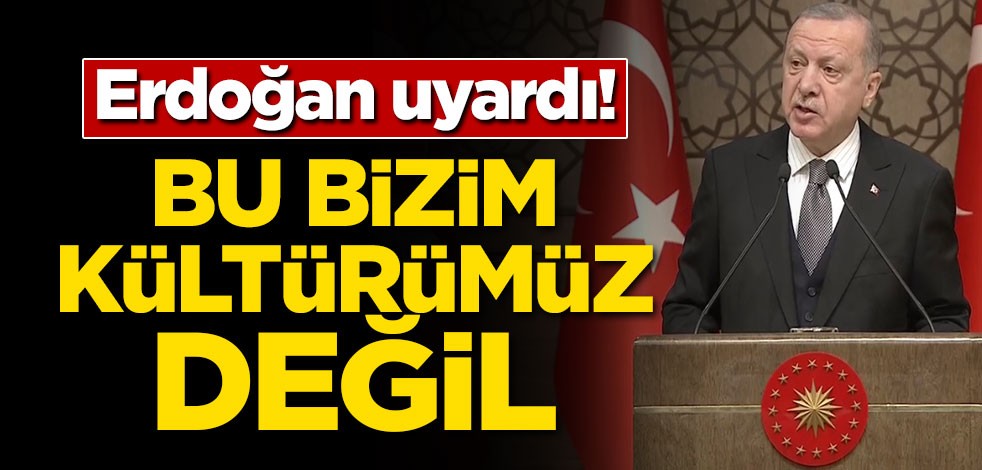 Erdoğan altını çizerek söyledi: Bu bizim kültürümüz değil