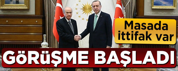 Erdoğan-Bahçeli arasındaki görüşme başladı