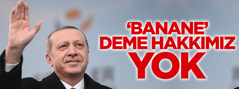 Erdoğan: Banane deme hakkımız yok