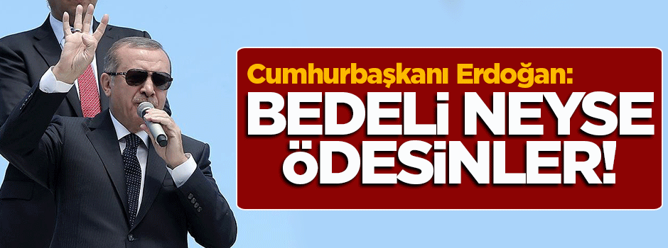 Erdoğan: Bedeli neyse ödesinler