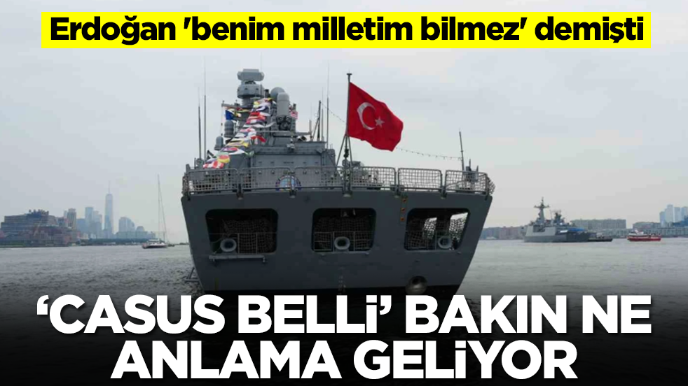 Erdoğan 'benim milletim bilmez' demişti: 'Casus belli' bakın ne anlama geliyor