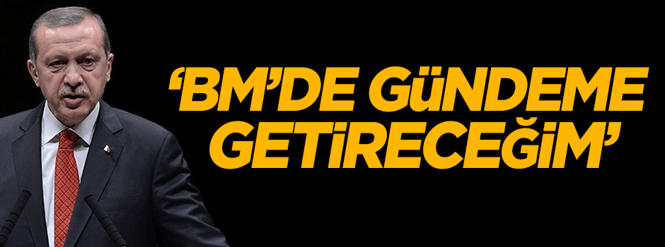 Erdoğan: BM'de gündeme getireceğim