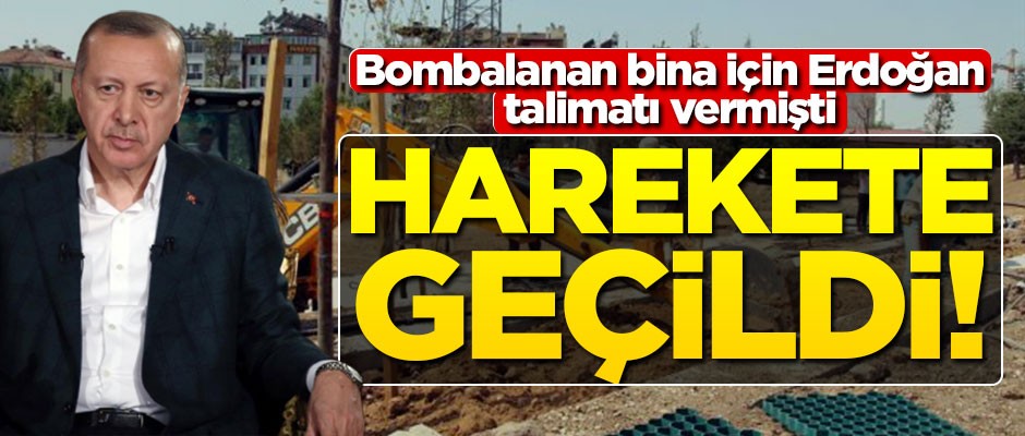 Erdoğan bombalı saldırıda zarar gören bina için talimatı vermişti... Harekete geçildi!