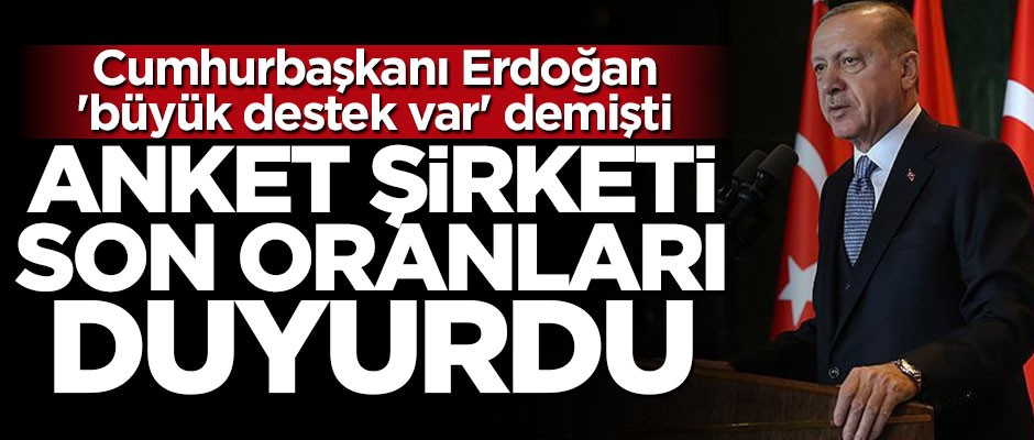 Erdoğan, "Büyük destek var" demişti! Anket şirketi son oranları açıkladı