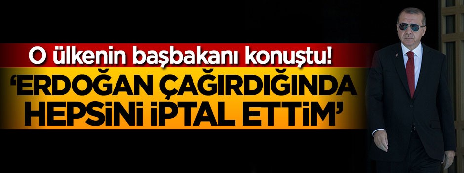 'Erdoğan çağırdığında hepsini iptal ettim'