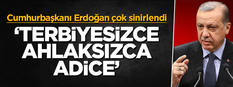 Erdoğan çok sinirlendi: Terbiyesizce, ahlaksızca, adice...