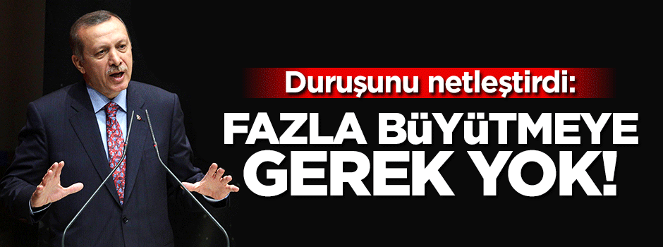 Erdoğan: Fazla büyütmeye gerek yok!