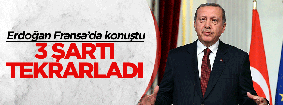 Erdoğan Fransa'da konuştu
