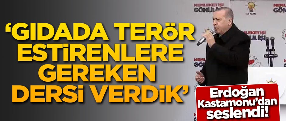 Erdoğan: Gıdada terör estirenlere gereken dersi verdik