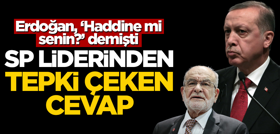 Erdoğan, "Haddine mi senin?" demişti! Karamollaoğlu'ndan cevap geldi