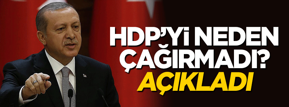Erdoğan HDP'yi neden çağırmadı? Açıkladı