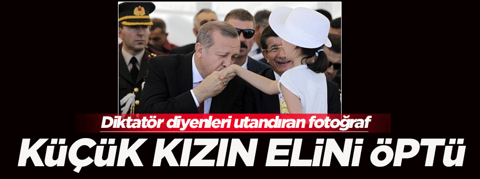 Erdoğan küçük kızın elini öptü