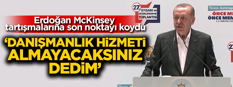 Erdoğan McKinsey tartışmalarına son noktayı koydu