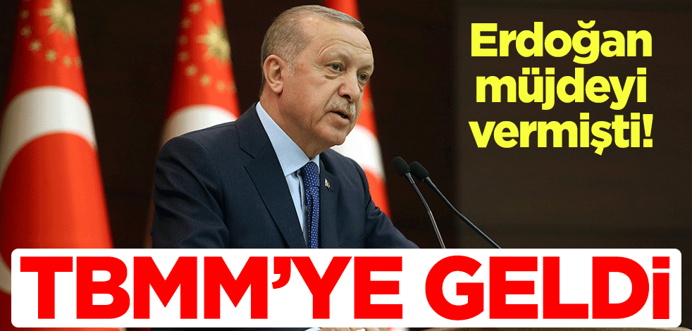 Erdoğan müjdeyi vermişti! TBMM'ye geldi