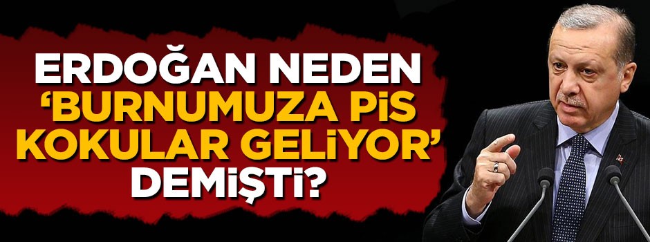 Erdoğan neden 'burnumuza pis kokular geliyor' demişti?