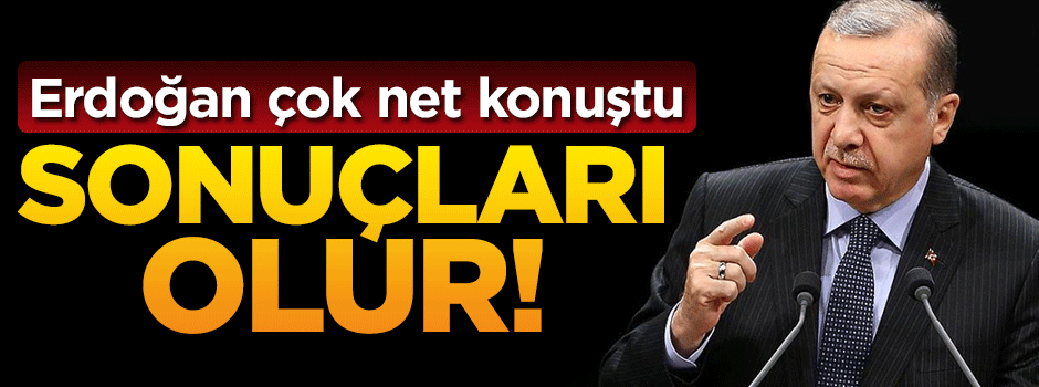 Erdoğan net konuştu: Sonuçları olur