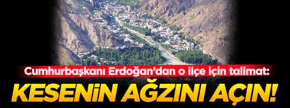 Erdoğan o ilçe için kesenin ağzını açın dedi!