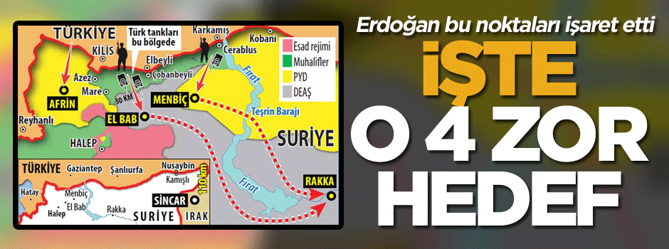 Erdoğan Obama’ya bu noktaları işaret etti: İşte o 4 Zor hedef