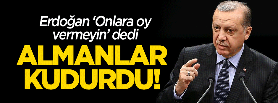 Erdoğan 'onlara oy vermeyin' dedi, Almanlar kudurdu!