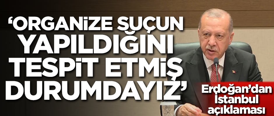 Erdoğan: Organize suçun yapıldığını tespit etmiş durumdayız