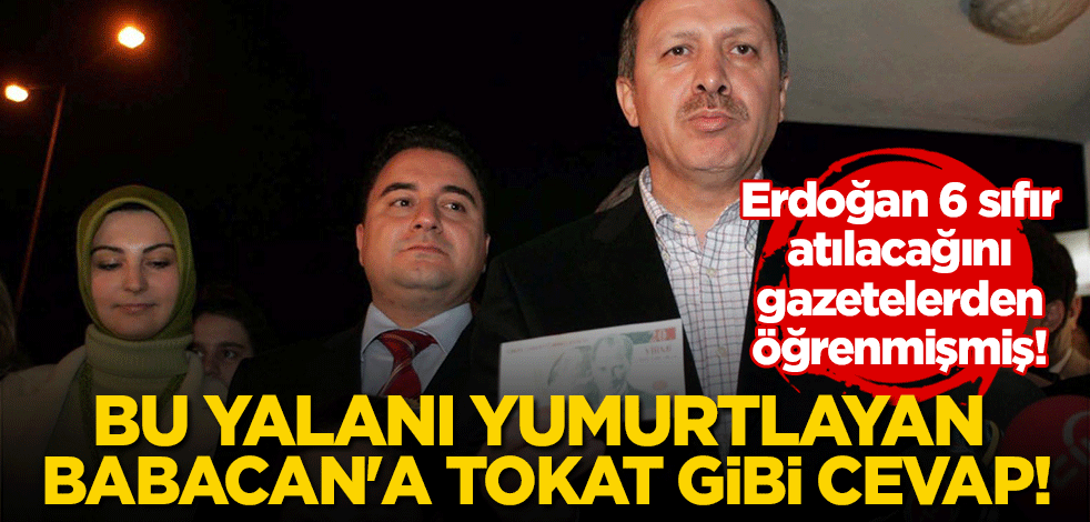 "Erdoğan paradan 6 sıfır atılacağını gazetelerden öğrendi" yalanını yumurtlayan Ali Babacan'a tokat gibi cevap!