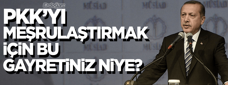 Erdoğan: PKK'yı meşrulaştırmak için bu gayretiniz niye?