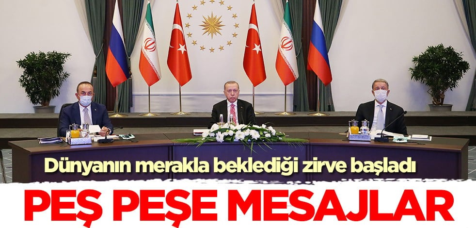 Erdoğan, Putin ve Ruhani'nin katıldığı üçlü zirve başladı