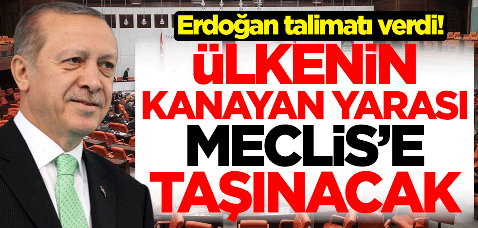 Erdoğan talimatı verdi! Ülkenin kanayan yarası Meclis'e taşınacak