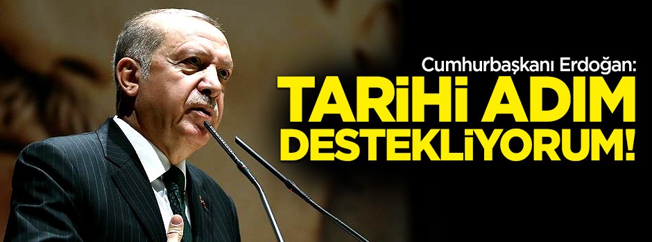 Erdoğan: Tarihi adımı destekliyorum!
